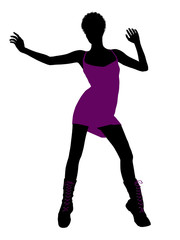 African American Punk Girl Illustration Silhouette