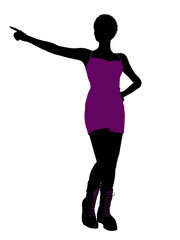 African American Punk Girl Illustration Silhouette
