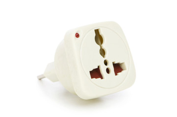 Electric adaptor isolated on the white background