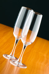 Wine glasses against background