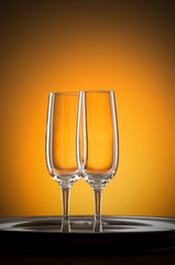 Wine against colour gradient background