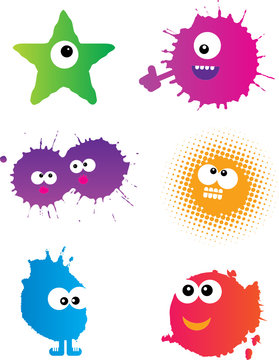 Cute doodle monsters vector
