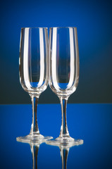 Wine against colour gradient background