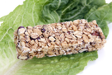 Granola Bar on Lettuce