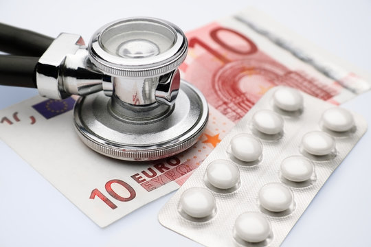 Stethoskop, 10 Euro und Blister