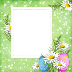 Easter card for the holiday  with egg on the abstract background