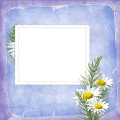 Card for the holiday  with flowers on the abstract background