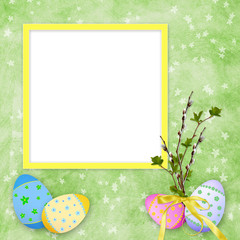 Easter card for the holiday  with egg on the abstract background