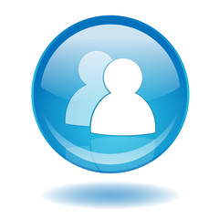 Round web button with Users/Clients symbol (account profile)