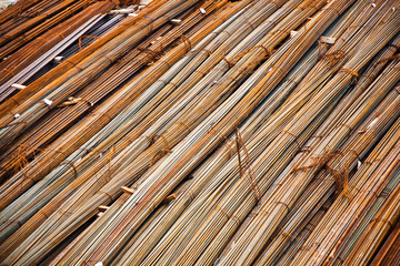 armoring iron at a construction site