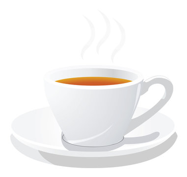 vector cup of hot tea