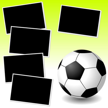 Soccer sport theme with photo template paper
