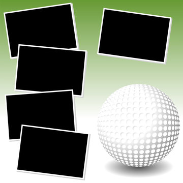 Golf sport theme with photo template paper
