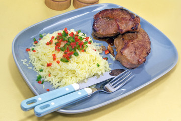 Steak beef with garlic mashed potatoes