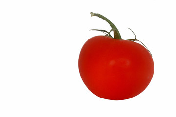 Ripe red tomato isolated on white background