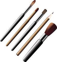 Cosmetic brushes and pencils.