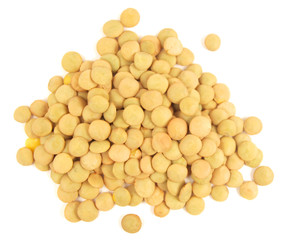 Lentils isolated on white