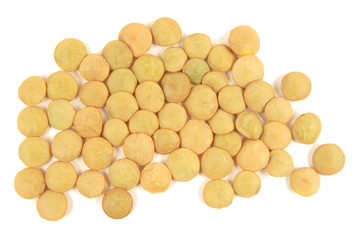 Lentils isolated on white