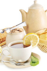cup of tea and  cookies