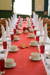 Set table in the dining room