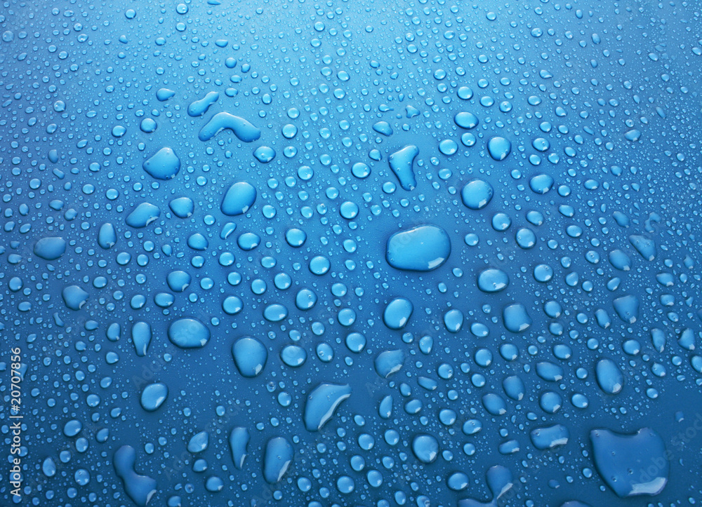 Poster blue water drops background