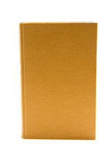 One standing brown book over white background