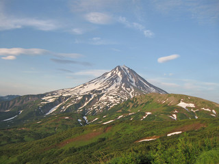 Snow on a  mountain slope