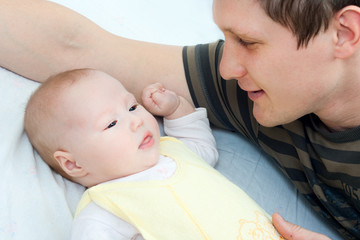 happy family - father and baby