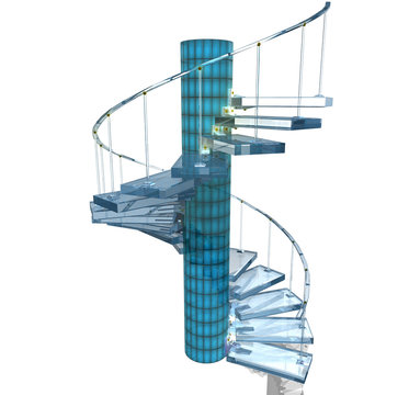 Glass stairway