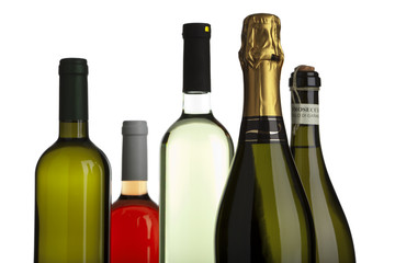 wei&szlig;wein, ros&eacute;wein , champagner, prosecco flaschen