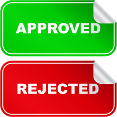 Approved and rejected stickers