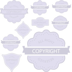 Vector copyright label for sale.