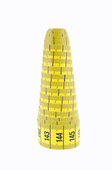 Measuring tape on the white.