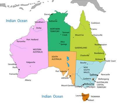 Political map of Australia