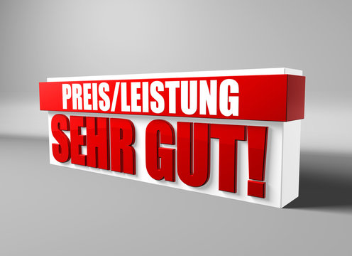 Preis / Leistung sehr gut! Button, Icon