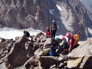 Climbing.