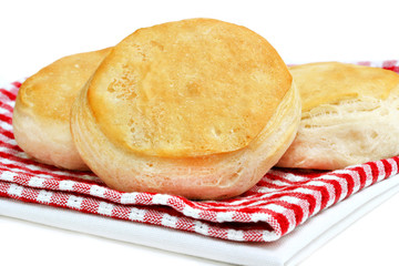 Dinner Biscuit close up with white background and copy space
