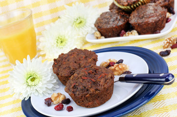 Healthy whole wheat Morning Glory muffins