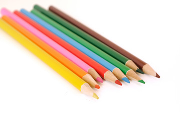 color pencils isolated on white background