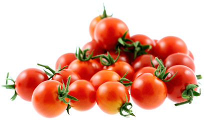 tomates cerises fond blanc