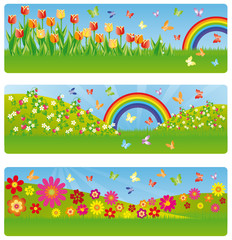 Spring banners. vector
