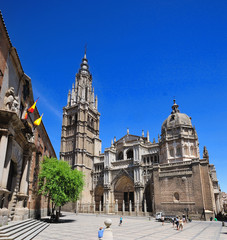 Fachada  de la Catedral de Toledo - obrazy, fototapety, plakaty