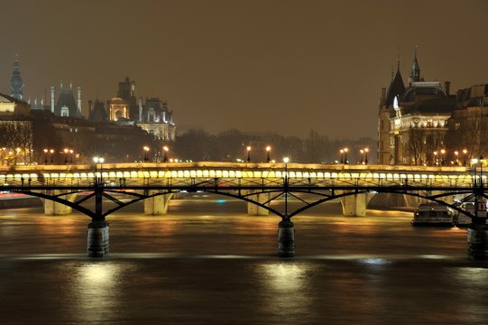 Fototapeta pont des arts à Paris de nuit