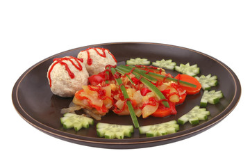 meatballs served with garnish