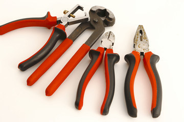 tools on the white background
