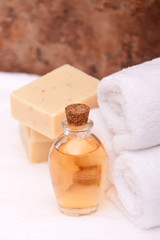 Spa items with essential oils