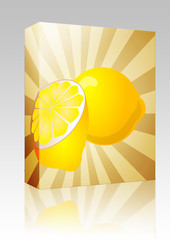 Lemon fruit  illustration box package