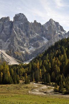 torrente valle dolomiti bosco panorama
