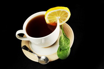 cup of tea with lemon