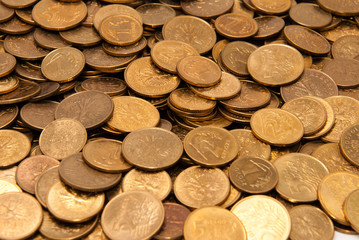 Coins texture - angled view